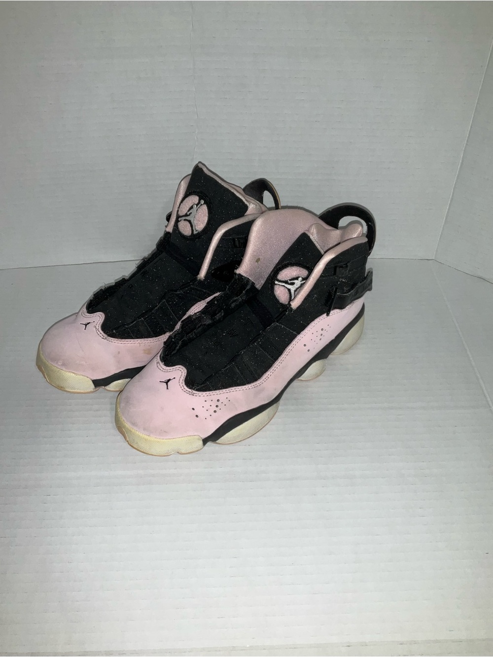 Jordan Kids Pink and Black High-Top Sneakers